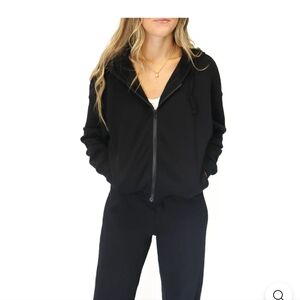 Bobi Los Angeles Slouch Zip Up Hoodie Classic Black